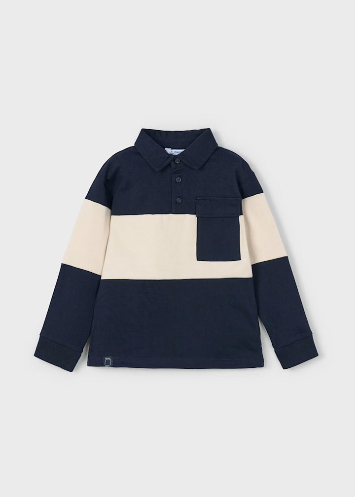 polo l/s color block - navy-019