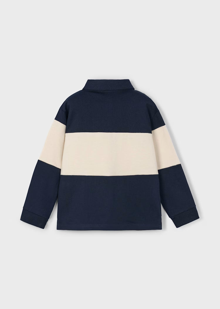 polo l/s color block - navy-019