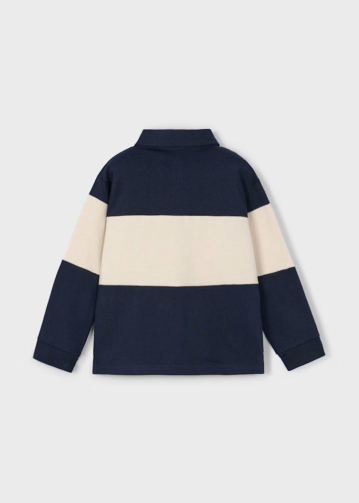 polo l/s color block - navy-019