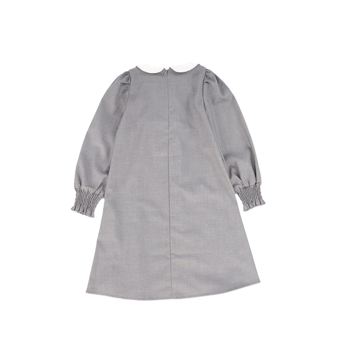 dress double collar flare - grey