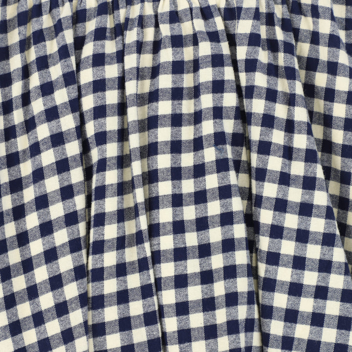 skirt pleated gingham - navy