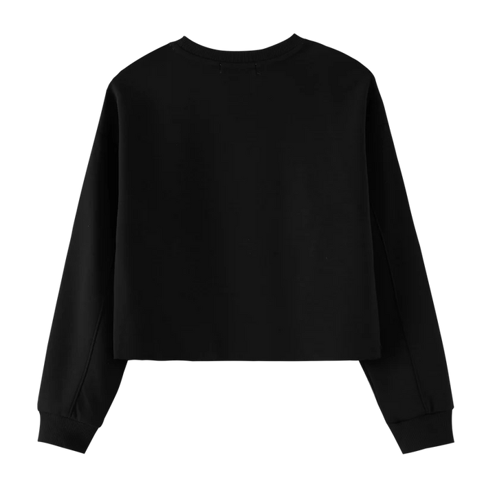 top l/s cherry embroidered - black