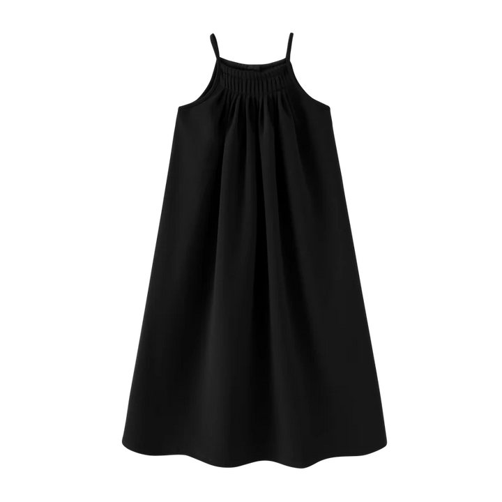maxi dress thin strap jumper - black