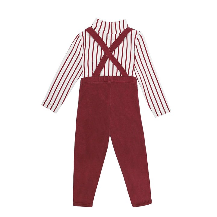 set outfit vertical stripes - burgundy