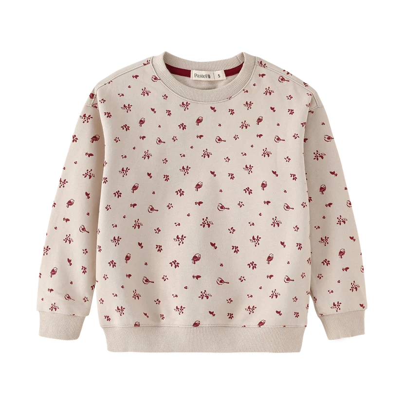 top l/s floral sweatshirt - stone multi