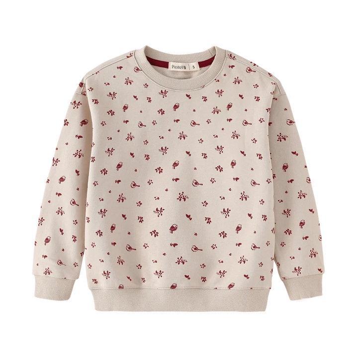 top l/s floral sweatshirt - stone multi