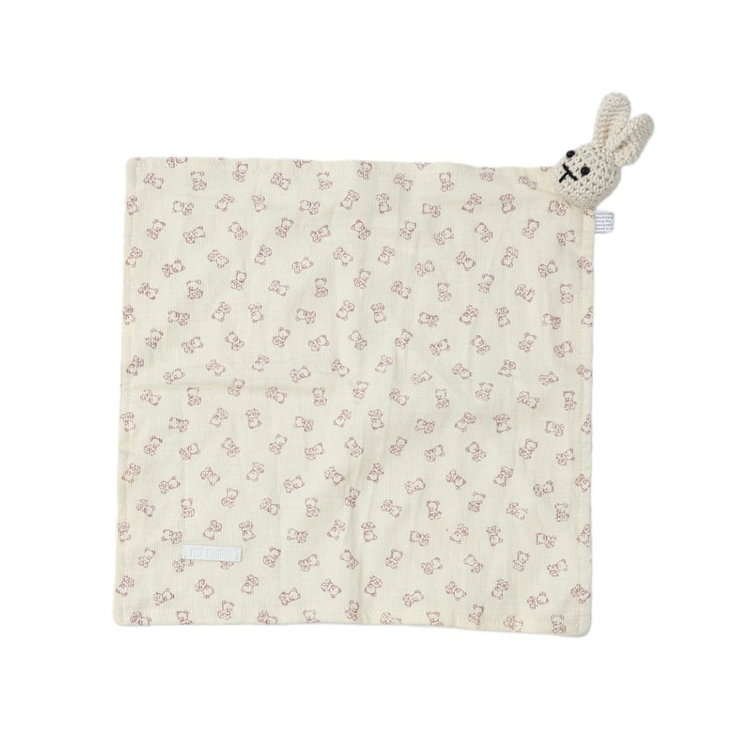 lovey teddy print with bunny - pink
