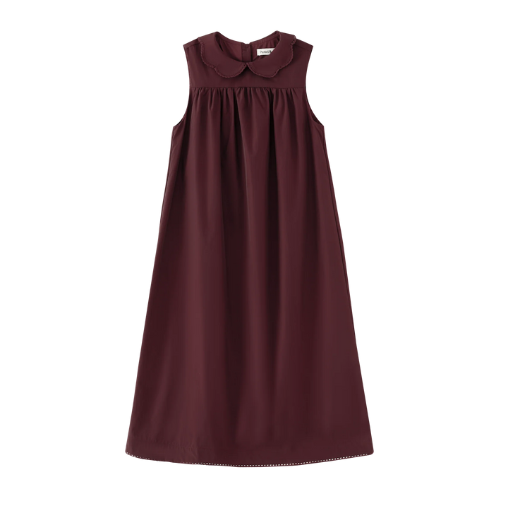 dress high waisted taffeta - burgundy