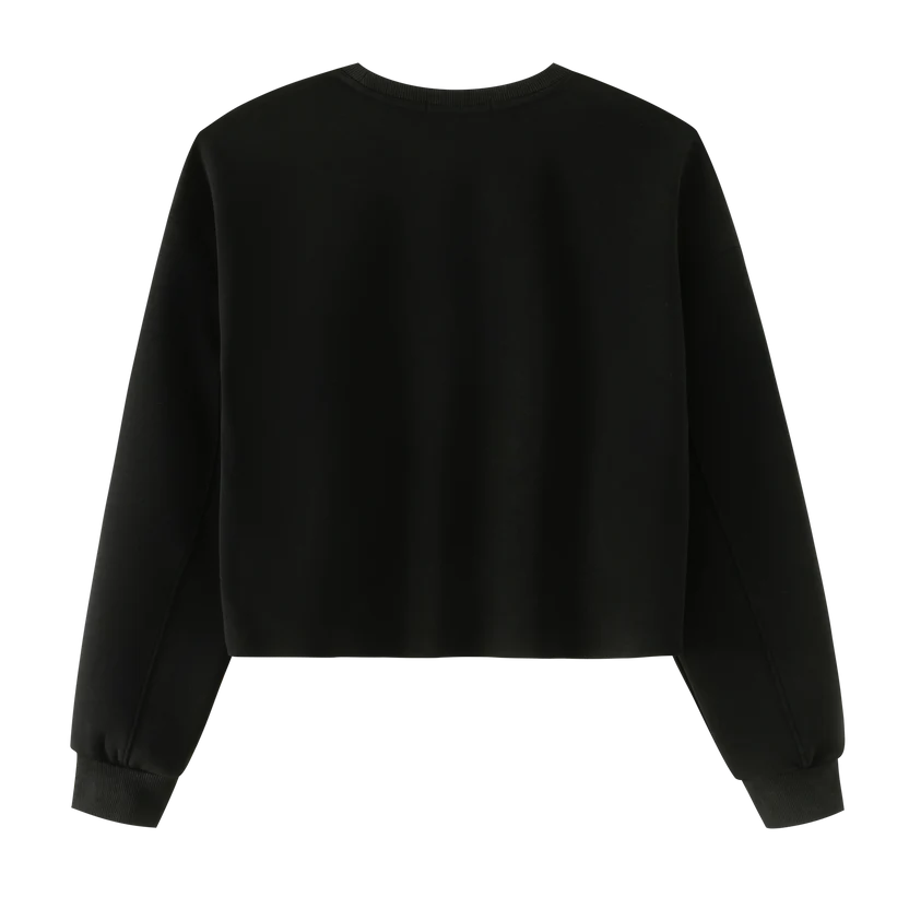 top l/s heart sweatshirt - black