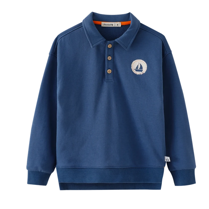 polo l/s sail boat icon - blue