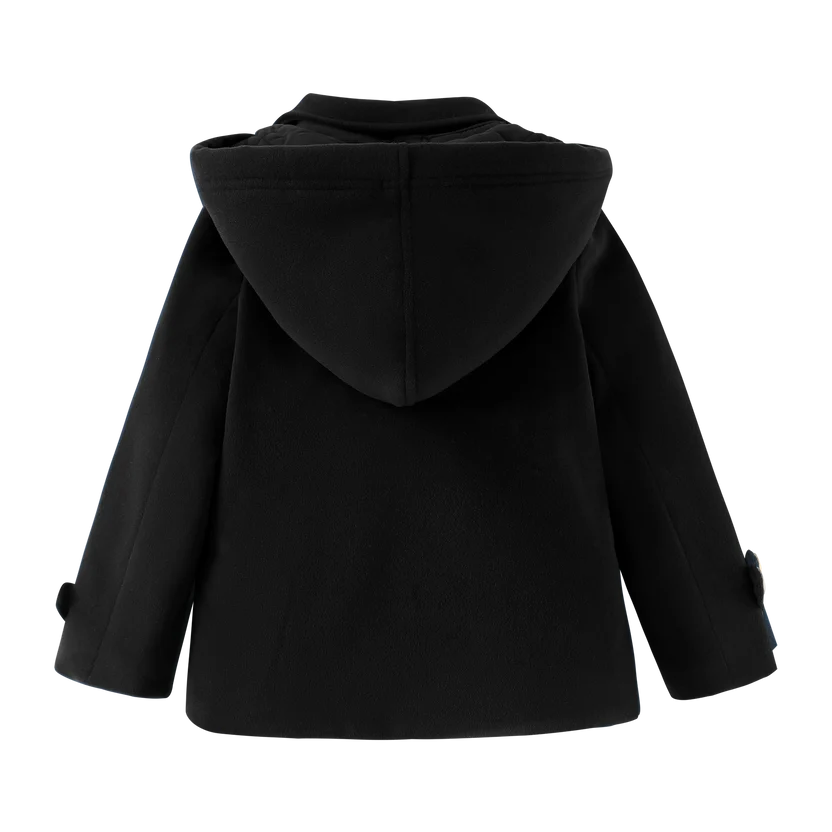 jacket double breasted wool - black