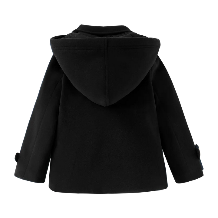 jacket double breasted wool - black