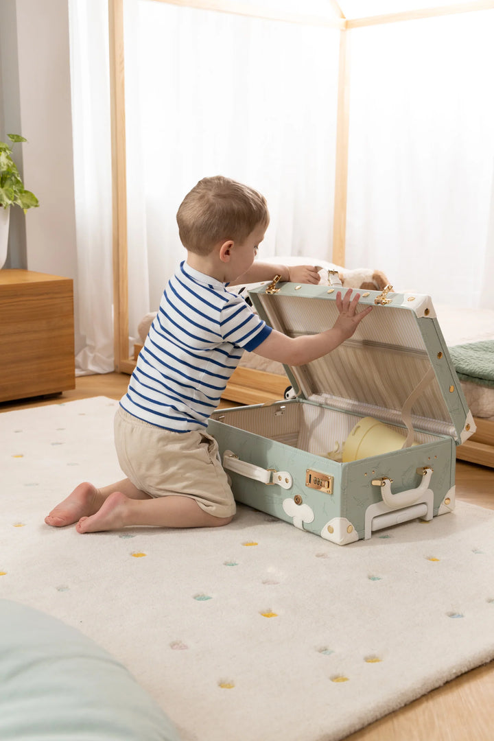 suitcase carry on vegan leather - ocean