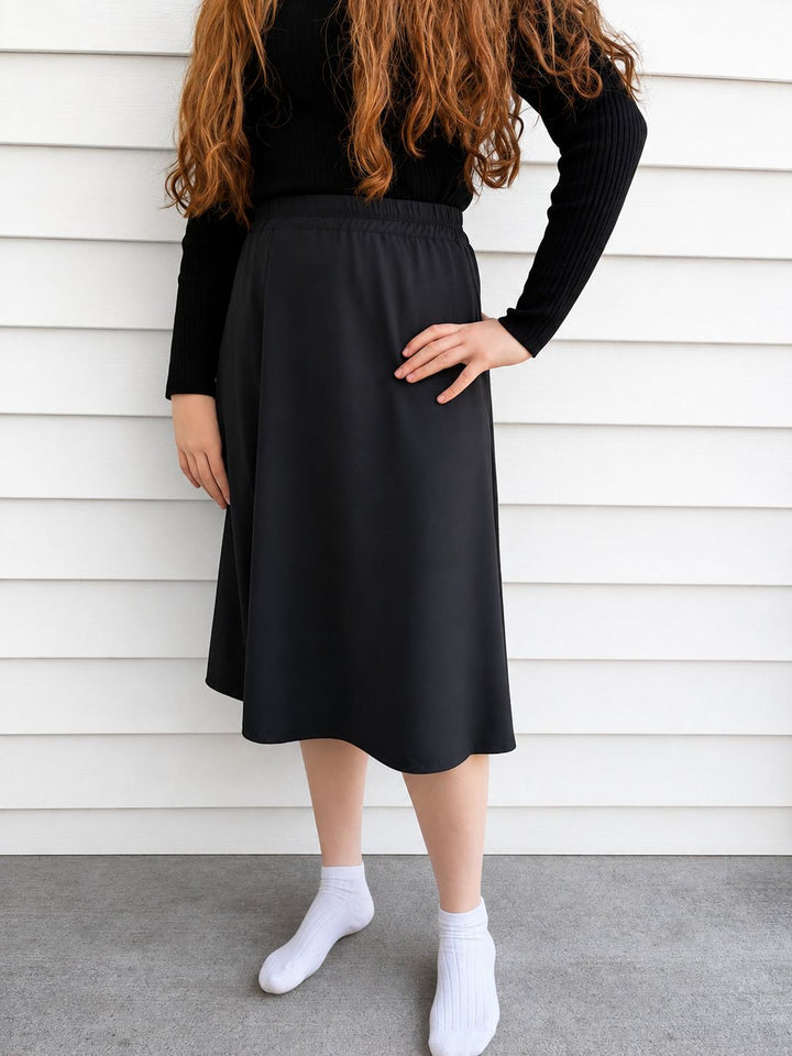 swim skirt with legging  - black