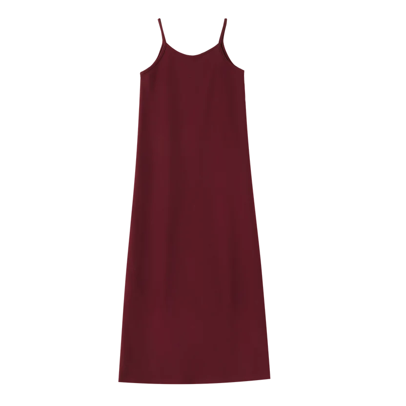 maxi dress thin strap jumper - burgundy