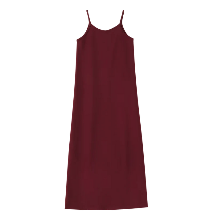 maxi dress thin strap jumper - burgundy