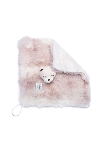 lovey marbled fur with bear - pink/377