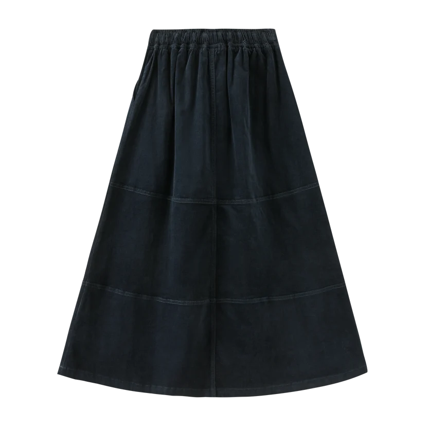 skirt corduroy with tie - navy