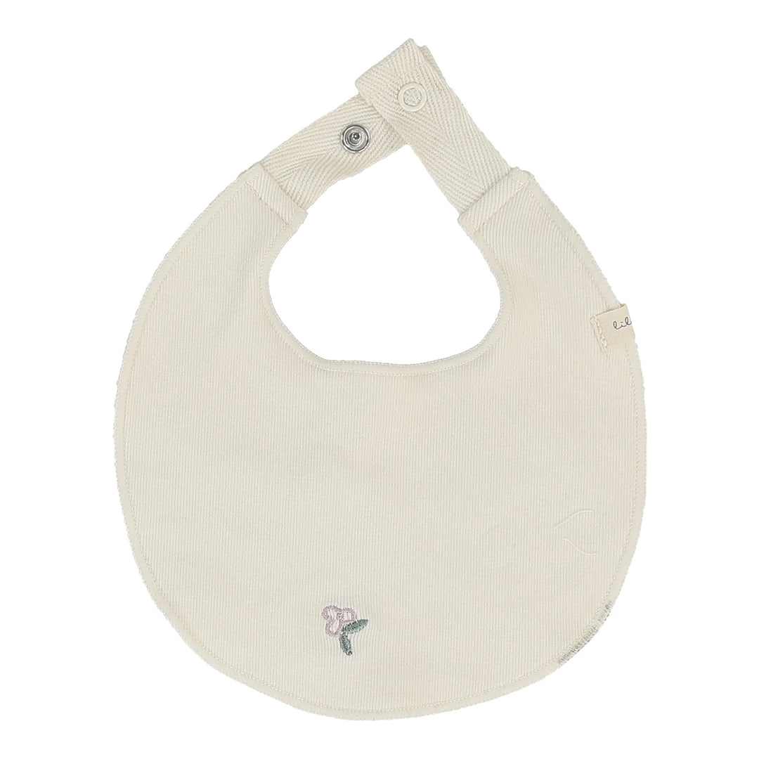 bib bud print - cream/pink