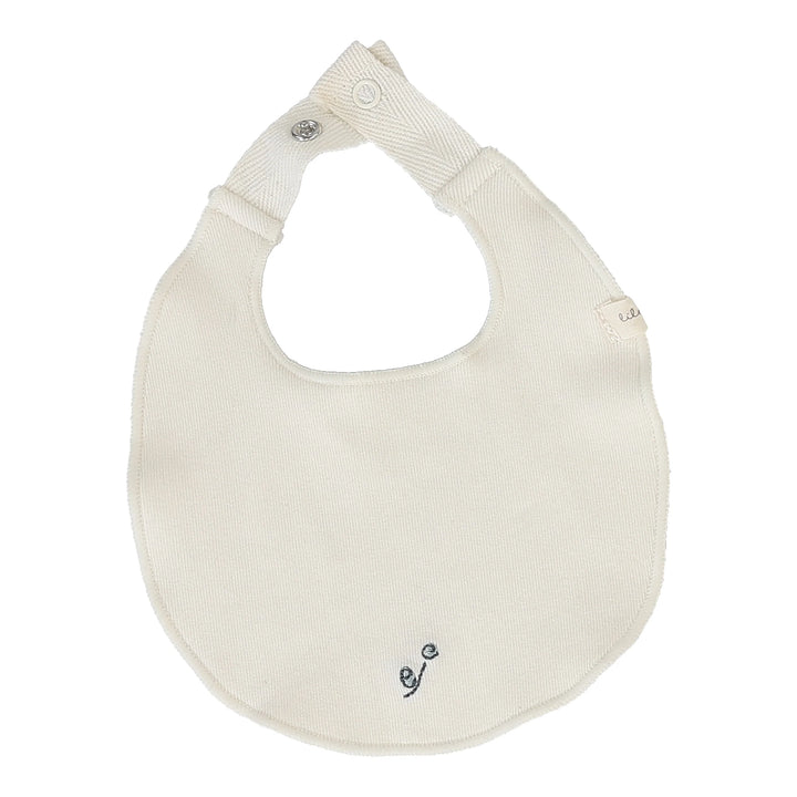 bib bud print - cream/blue