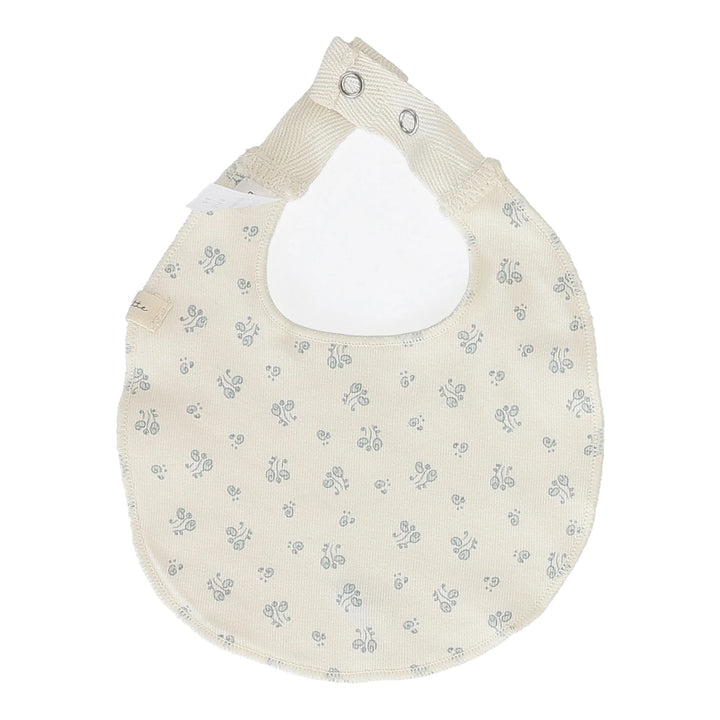 bib bud print - cream/blue