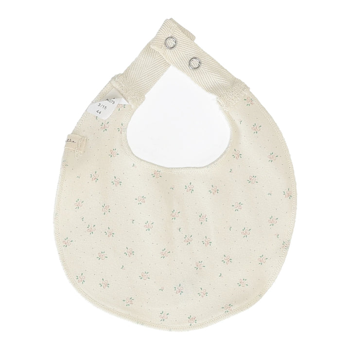 bib bud print - cream/pink