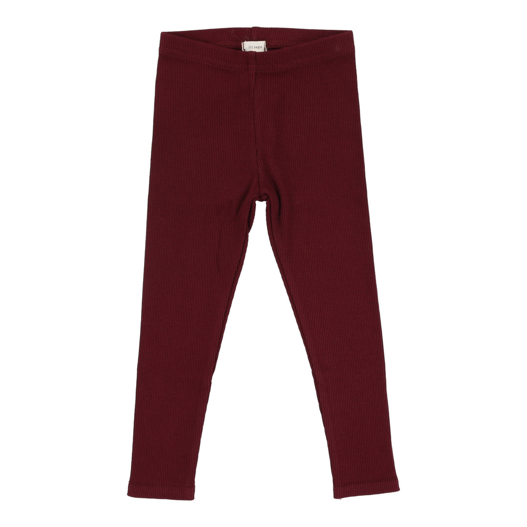 leggings ribbed - burgundy