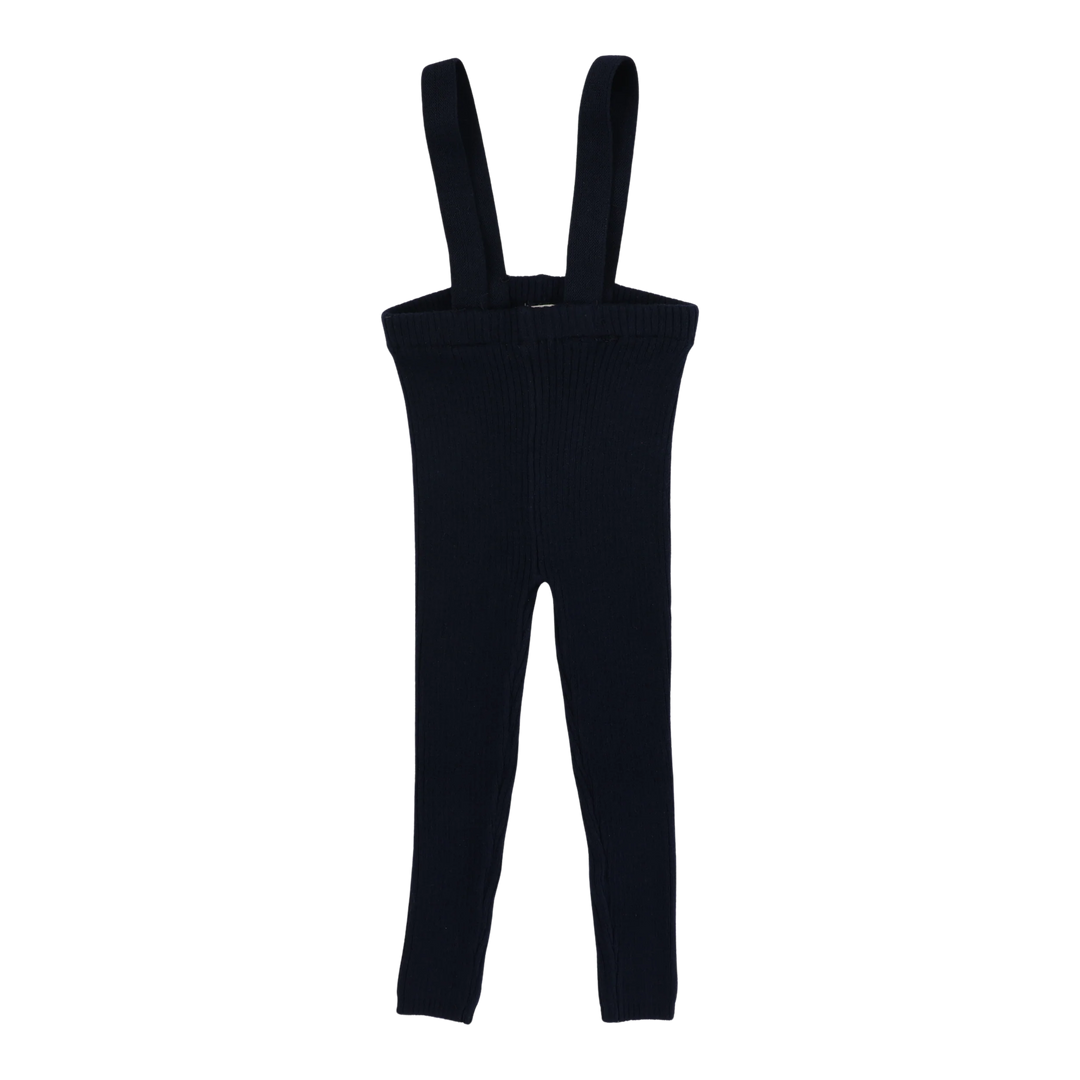 overall knit long suspender - navy