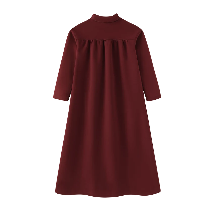 maxi dress high waisted - burgundy