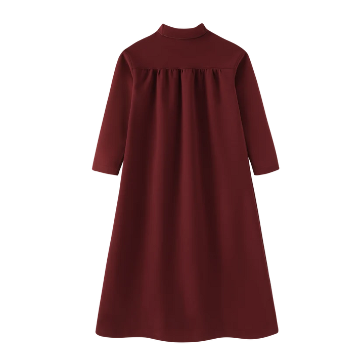 maxi dress high waisted - burgundy