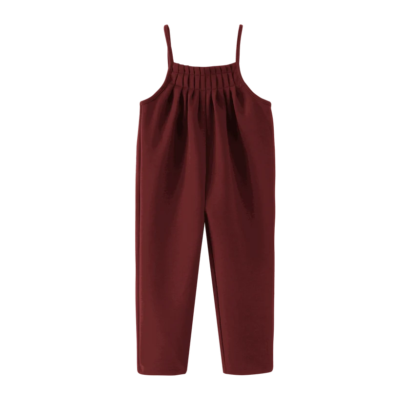 one piece thin strap romper - burgundy