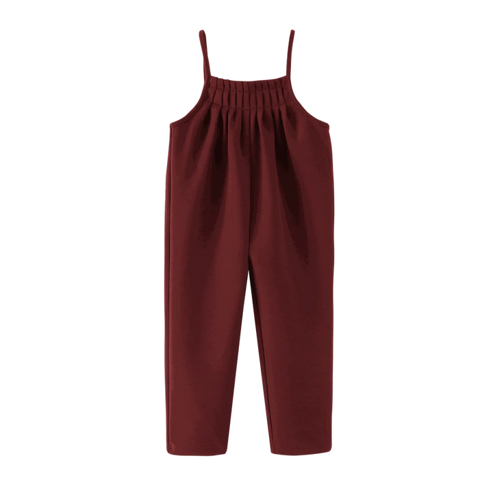 one piece thin strap romper - burgundy