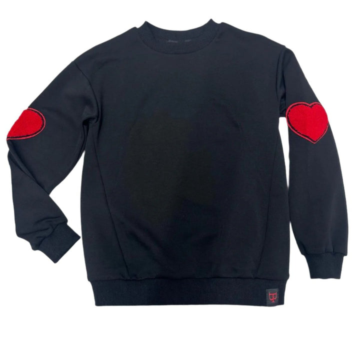 top l/s sherpa heart patch - black/red-110