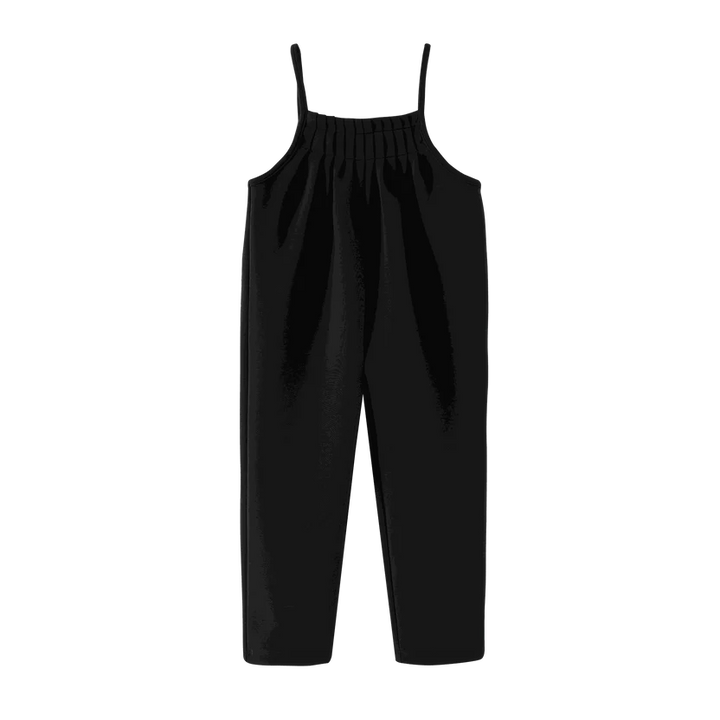 one piece thin strap romper - black