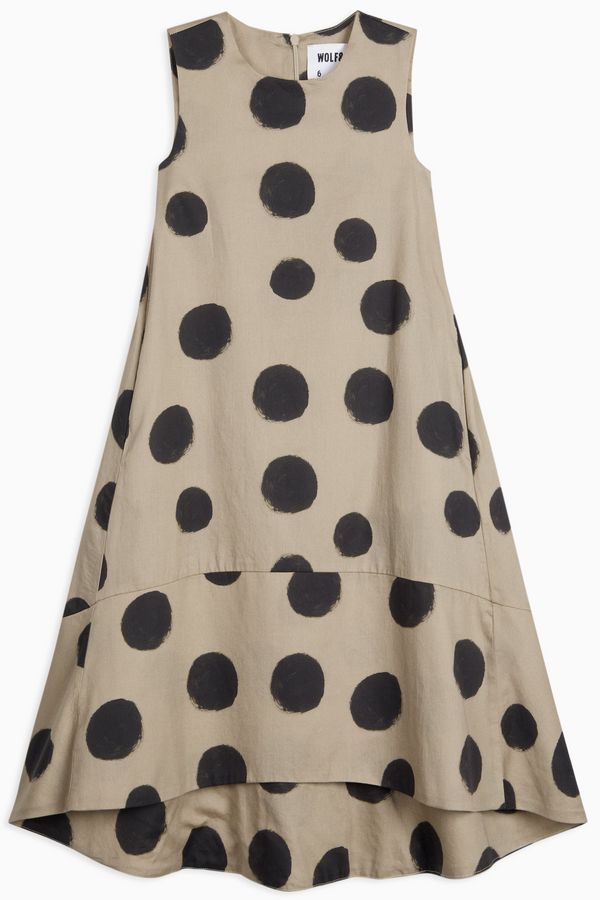 dress polka dot high low jumper - polka mocha-77