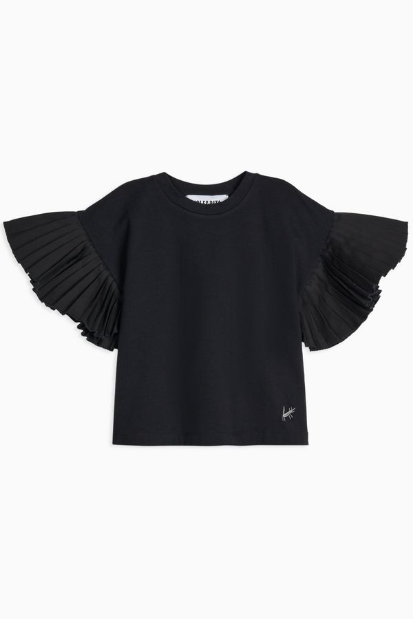 top s/s pleated flutter - ash-81