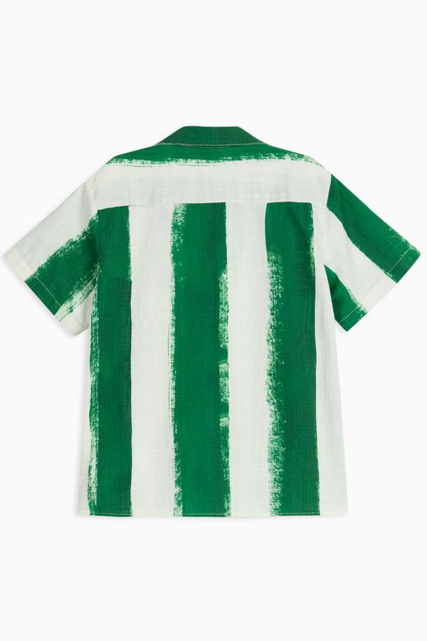 shirt s/s stripe lapel collar - blaze-79