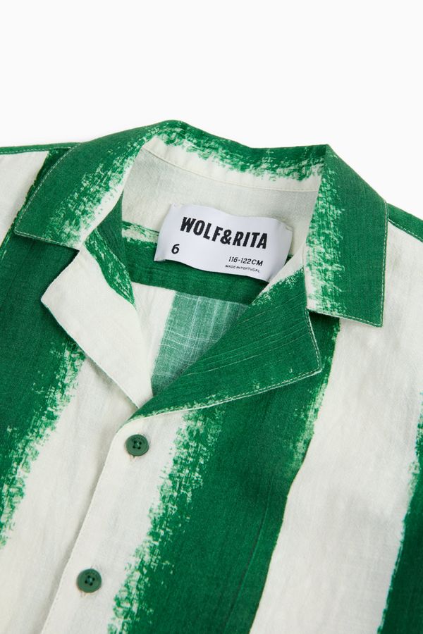 shirt s/s stripe lapel collar - blaze-79