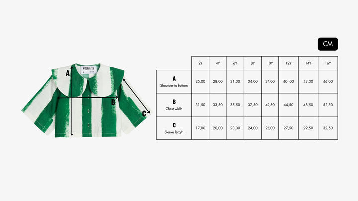 shirt s/s cropped stripe with large collar - blaze-79