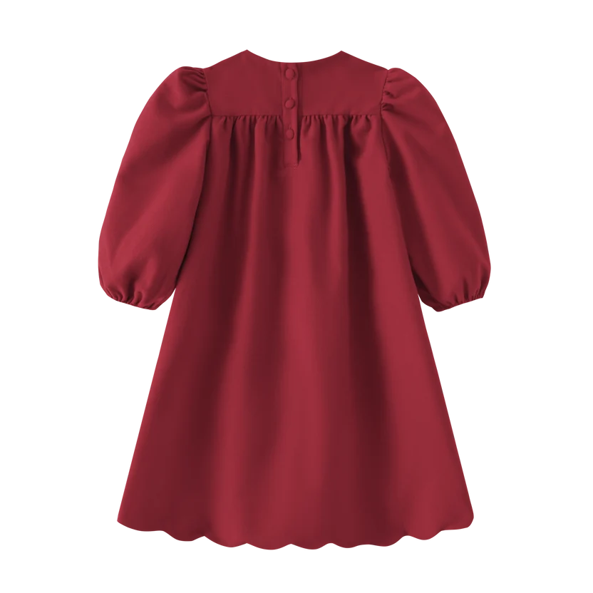 dress high waisted wool - red