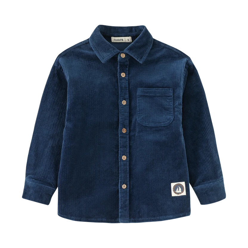 shirt l/s corduroy - royal blue