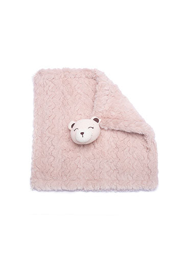 lovey solid fur with bear - pink/374