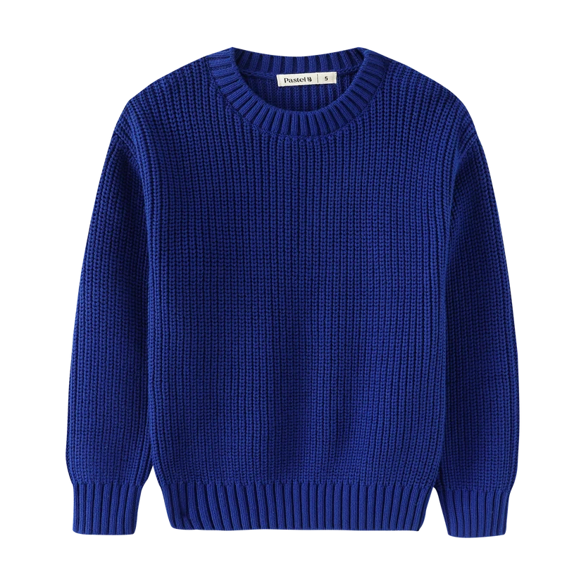 top l/s knit crewneck - royal blue