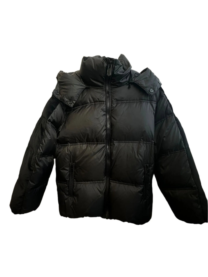 coat puffer velvet scotch - black