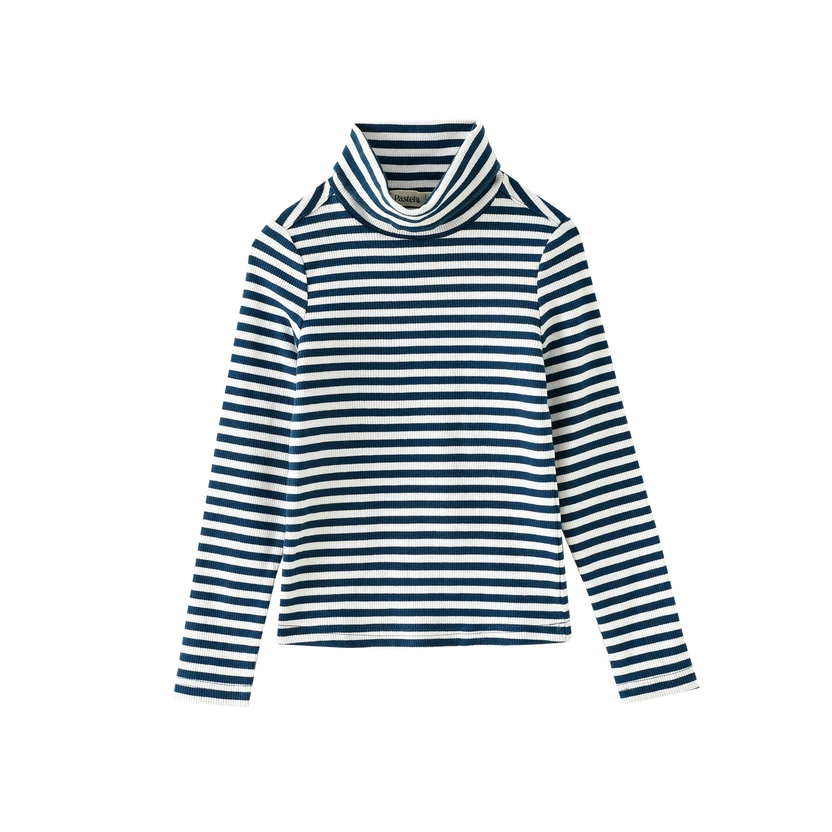 top l/s boat icon turtleneck - blue