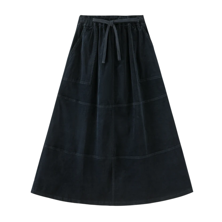 skirt corduroy with tie - navy