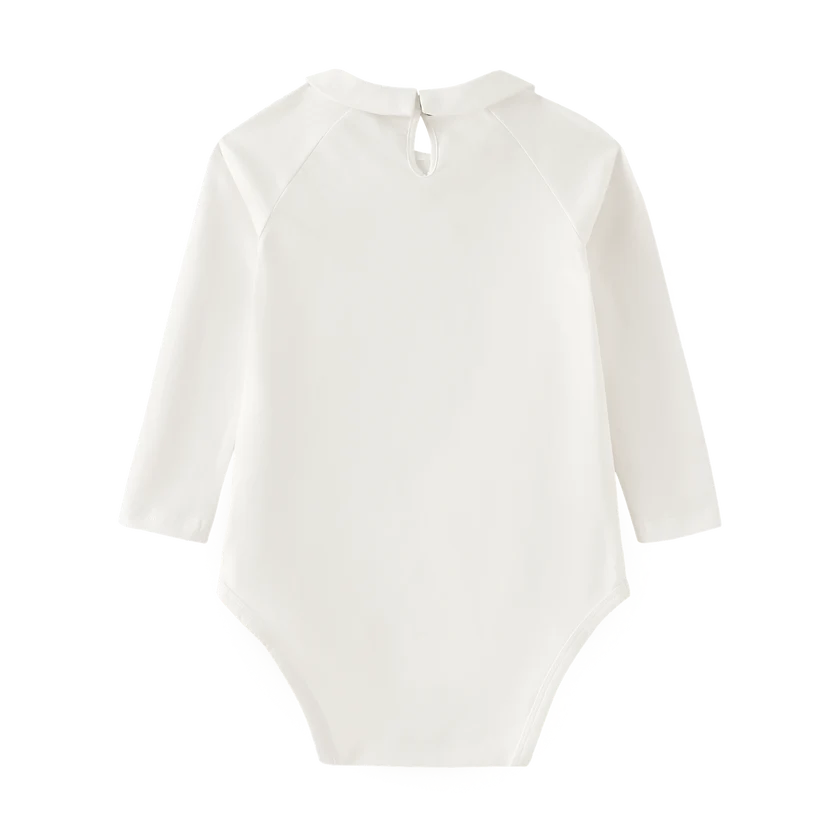 onesie with collar - white