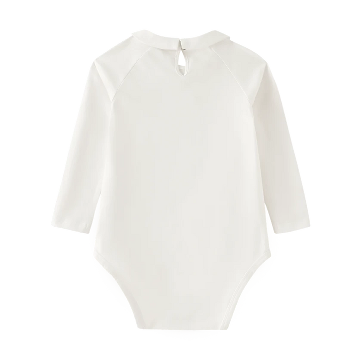 onesie with collar - white