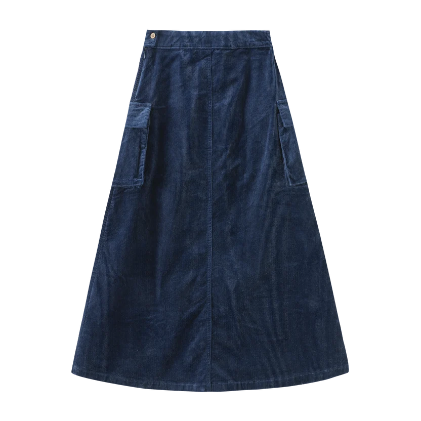 skirt corduroy with side pockets - royal blue