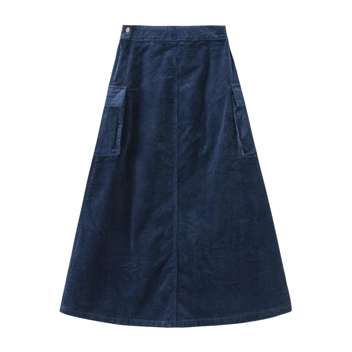skirt corduroy with side pockets - royal blue